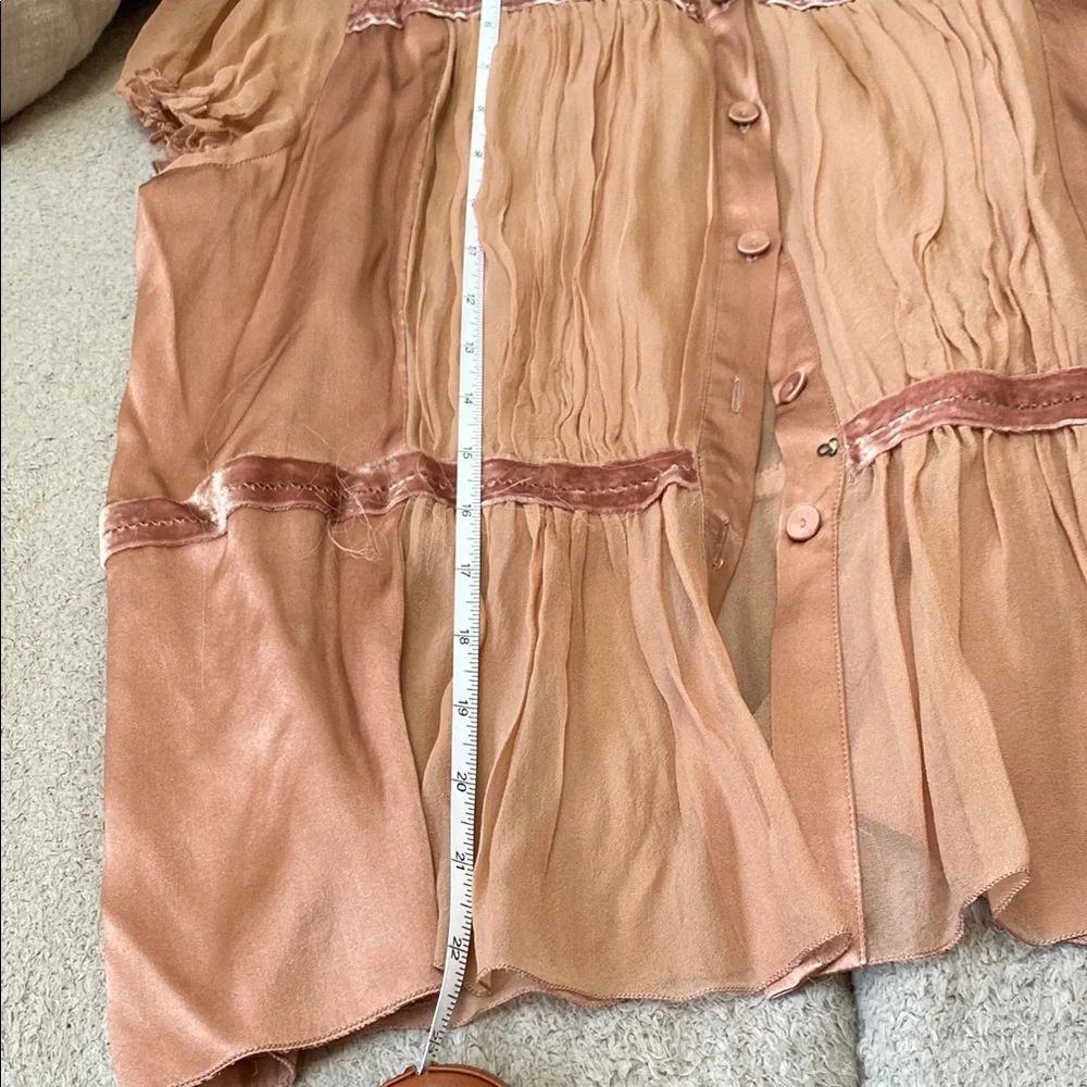 Philosophy Di Alberta Ferretti Lace Trimmed Silk Blouse size 10 made in Italy - Picture 9 of 9